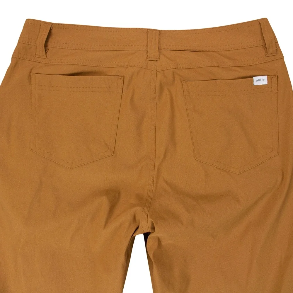 Orvis Mens 34x29 Tan Fleece Lined Performance Stretch Pants Brown Nylon 1525909